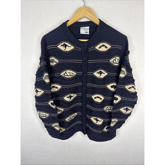 Purely Australian Sweaters - Purely Australian Women‎ XS 100% Merino Wool Cardigan Kangaroo Pattern Australia